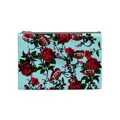 Light Blue Rose Vampire Cosmetic Bag (medium) by snowwhitegirl