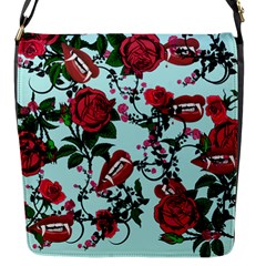 Light Blue Rose Vampire Flap Closure Messenger Bag (s) by snowwhitegirl