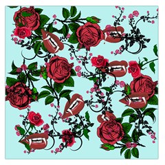 Light Blue Rose Vampire Large Satin Scarf (square)