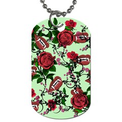 Green Rose Vampire Dog Tag (two Sides) by snowwhitegirl