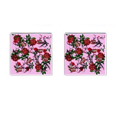 Pink Rose Vampire Cufflinks (square)