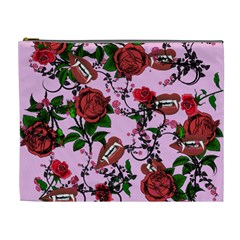 Pink Rose Vampire Cosmetic Bag (xl) by snowwhitegirl