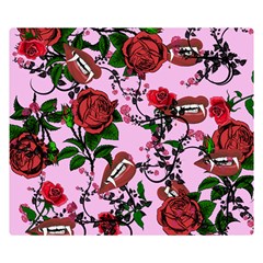 Pink Rose Vampire Double Sided Flano Blanket (small)  by snowwhitegirl