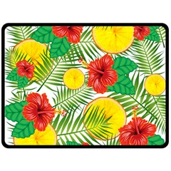 Orange Tropics Fleece Blanket (large) 