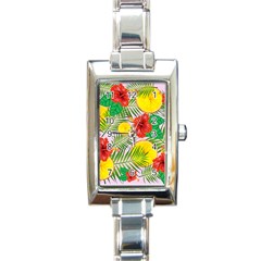 Orange Tropics Pink Rectangle Italian Charm Watch