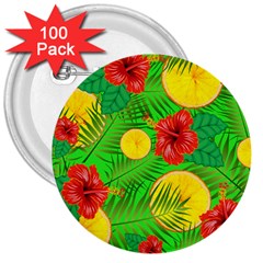 Orange Tropics Green 3  Buttons (100 Pack)  by snowwhitegirl