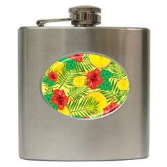 Orange Tropics Yellow Hip Flask (6 Oz) by snowwhitegirl