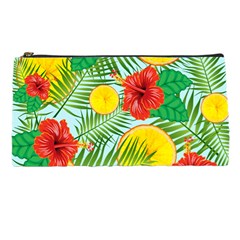 Orange Tropics Blue Pencil Cases by snowwhitegirl