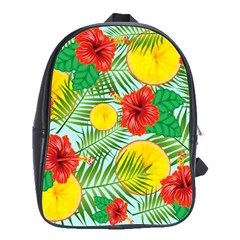 Orange Tropics Blue School Bag (large)