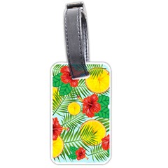 Orange Tropics Blue Luggage Tags (one Side) 