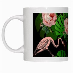 Flamingo Floral Black White Mugs by snowwhitegirl