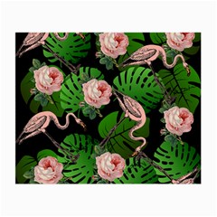 Flamingo Floral Black Small Glasses Cloth (2-side)