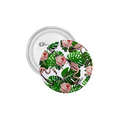 Flamingo Floral White 1.75  Buttons