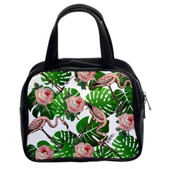 Flamingo Floral White Classic Handbag (Two Sides)