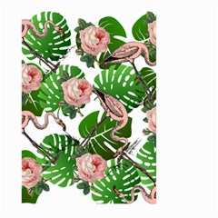 Flamingo Floral White Large Garden Flag (Two Sides)