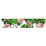 Flamingo Floral White Small Flano Scarf Front