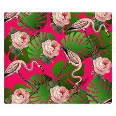 Flamingo Floral Pink Double Sided Flano Blanket (small)  by snowwhitegirl