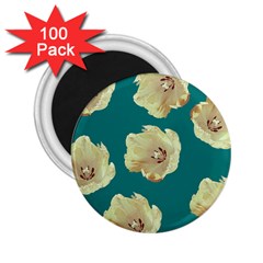 Teal Tulips 2 25  Magnets (100 Pack) 