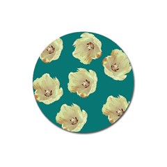 Teal Tulips Magnet 3  (round)