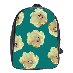 Teal Tulips School Bag (large)