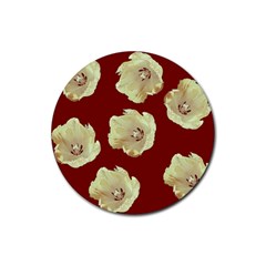 Red Tulips Rubber Coaster (round) 