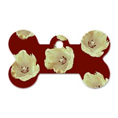 Red Tulips Dog Tag Bone (two Sides)