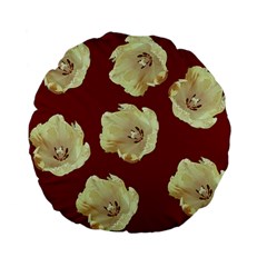 Red Tulips Standard 15  Premium Flano Round Cushions by snowwhitegirl