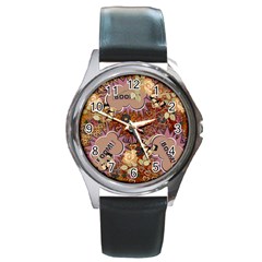 Pinup Floral Round Metal Watch