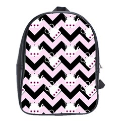 Pink Teapot Chevron School Bag (large)