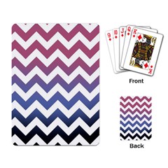 Pink Blue Black Ombre Chevron Playing Card by snowwhitegirl