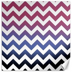 Pink Blue Black Ombre Chevron Canvas 16  X 16  