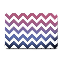 Pink Blue Black Ombre Chevron Small Doormat  by snowwhitegirl