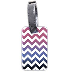 Pink Blue Black Ombre Chevron Luggage Tags (two Sides) by snowwhitegirl