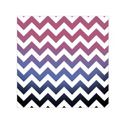 Pink Blue Black Ombre Chevron Small Satin Scarf (square)