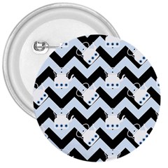 Blue Teapot Chevron 3  Buttons