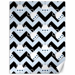 Blue Teapot Chevron Canvas 12  X 16   by snowwhitegirl