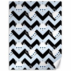 Blue Teapot Chevron Canvas 18  X 24   by snowwhitegirl