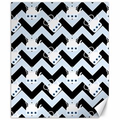 Blue Teapot Chevron Canvas 20  X 24  