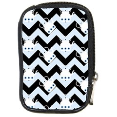 Blue Teapot Chevron Compact Camera Leather Case