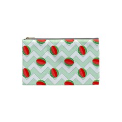 Watermelon Chevron Green Cosmetic Bag (small) by snowwhitegirl