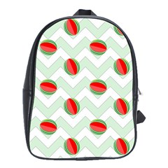 Watermelon Chevron Green School Bag (large)