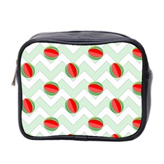 Watermelon Chevron Green Mini Toiletries Bag (two Sides) by snowwhitegirl