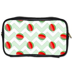 Watermelon Chevron Green Toiletries Bag (two Sides) by snowwhitegirl