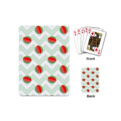 Watermelon Chevron Green Playing Cards (mini) 