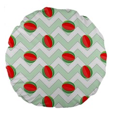 Watermelon Chevron Green Large 18  Premium Round Cushions by snowwhitegirl