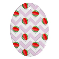 Watermelon Chevron Ornament (oval)