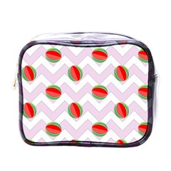 Watermelon Chevron Mini Toiletries Bag (one Side)