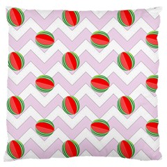 Watermelon Chevron Large Flano Cushion Case (two Sides)