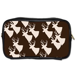 Brown Deer Pattern Toiletries Bag (two Sides)