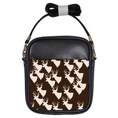 Brown Deer Pattern Girls Sling Bag by snowwhitegirl